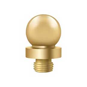 Deltana [DSBTL003] Solid Brass Door Butt Hinge Finial - Ball - Polished Brass (PVD) Finish - 5/8" Dia.
