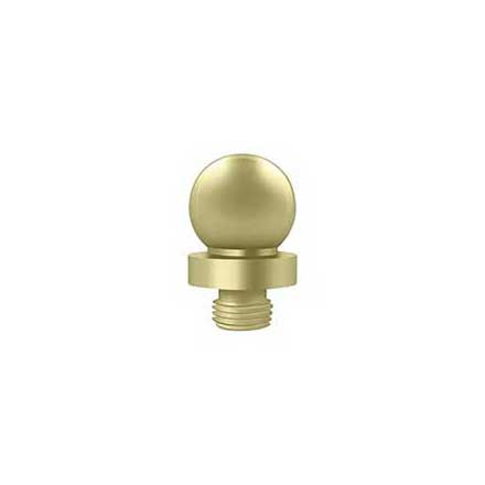 Deltana [DSBTL3-UNL] Solid Brass Door Butt Hinge Finial - Ball - Polished Brass (Unlacquered) Finish - 5/8&quot; Dia.