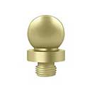 Deltana [DSBTL3-UNL] Solid Brass Door Butt Hinge Finial - Ball - Polished Brass (Unlacquered) Finish - 5/8&quot; Dia.