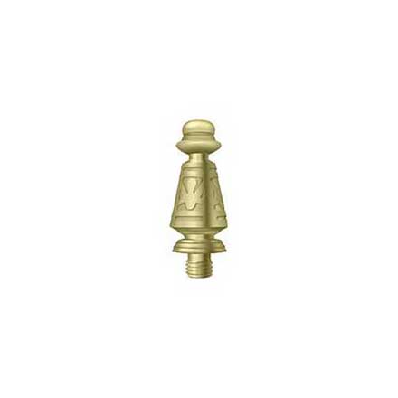 Deltana [DSPUT3-UNL] Solid Brass Door Butt Hinge Finial - Ornate - Polished Brass (Unlacquered) Finish - 5/8" Dia.