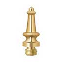 Deltana [CST1] Solid Brass Door Butt Hinge Finial - Steeple - Polished Brass (PVD) Finish - 1/2" Dia.