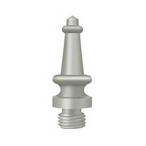 Deltana [DSST15] Solid Brass Door Butt Hinge Finial - Steeple - Brushed Nickel Finish - 1/2" Dia.