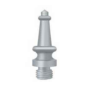 Deltana [DSST26D] Solid Brass Door Butt Hinge Finial - Steeple - Brushed Chrome Finish - 1/2" Dia.