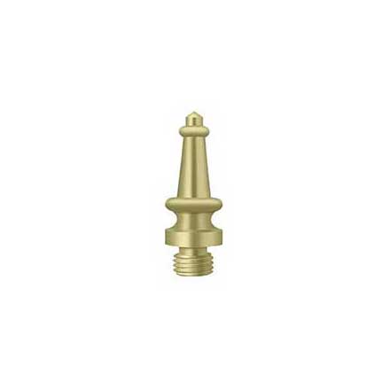 Deltana [DSST3-UNL] Solid Brass Door Butt Hinge Finial - Steeple - Polished Brass (Unlacquered) Finish - 1/2" Dia.