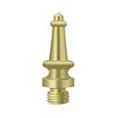 Deltana [DSST3] Solid Brass Door Butt Hinge Finial - Steeple - Polished Brass Finish - 1/2" Dia.