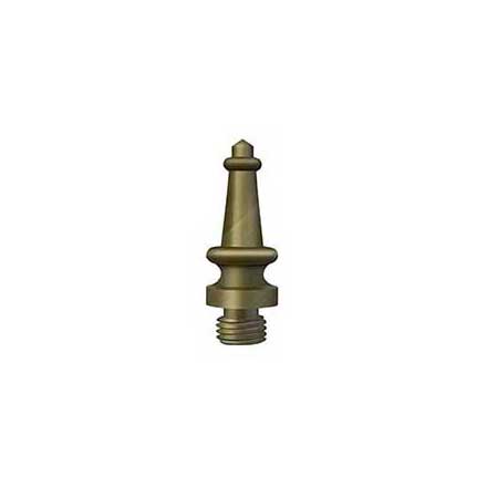 Deltana [DSST5] Solid Brass Door Butt Hinge Finial - Steeple - Antique Brass Finish - 1/2" Dia.