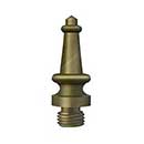 Deltana [DSST5] Solid Brass Door Butt Hinge Finial - Steeple - Antique Brass Finish - 1/2&quot; Dia.