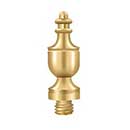 Deltana [CUT1] Solid Brass Door Butt Hinge Finial - Urn - Polished Brass (PVD) Finish - 1/2" Dia.