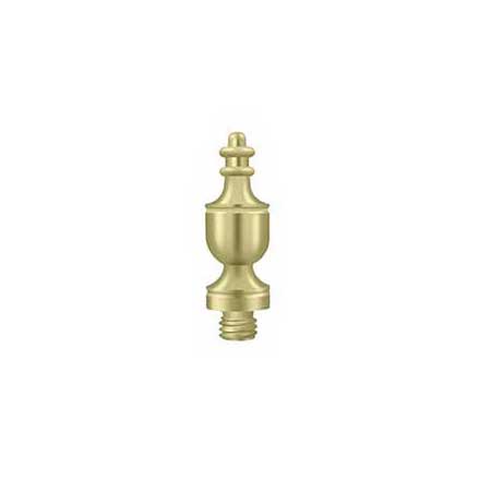 Deltana [DSUT3-UNL] Solid Brass Door Butt Hinge Finial - Urn - Polished Brass (Unlacquered) Finish - 1/2" Dia.