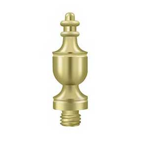 Deltana [DSUT3] Solid Brass Door Butt Hinge Finial - Urn - Polished Brass Finish - 1/2" Dia.