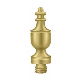 Deltana [DSUT4] Solid Brass Door Butt Hinge Finial - Urn - Brushed Brass Finish - 1/2" Dia.