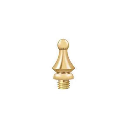 Deltana [CWT1] Solid Brass Door Butt Hinge Finial - Windsor - Polished Brass (PVD) Finish - 1/2&quot; Dia.