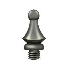 Deltana [DSWT15A] Solid Brass Door Butt Hinge Finial - Windsor - Antique Nickel Finish - 1/2" Dia.