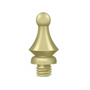 Deltana [DSWT3-UNL] Solid Brass Door Butt Hinge Finial - Windsor - Polished Brass (Unlacquered) Finish - 1/2" Dia.