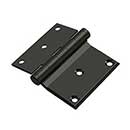 Deltana [DHS3035U10B] Solid Brass Screen Door Half Surface Hinge - Button Tip - Square Corner - Oil Rubbed Bronze Finish - Pair - 3" H x 3 1/2" W