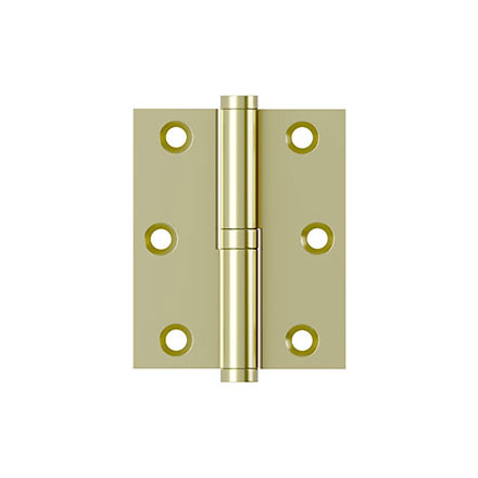 Deltana [DSBLO3025U3UNL-LH] Solid Brass Door Lift Off Hinge - Left Hand - Polished Brass Unlacquered Finish  - 3&quot; H x 2 1/2&quot; W