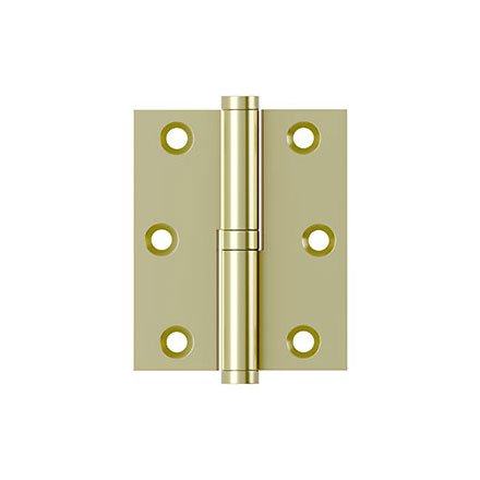 Deltana [DSBLO3025U3UNL-RH] Solid Brass Door Lift Off Hinge - Right Hand - Polished Brass Unlacquered Finish  - 3&quot; H x 2 1/2&quot; W