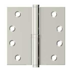 Deltana [DSBLO414-LH] Solid Brass Door Lift Off Hinge - Left Hand - Polished Nickel Finish - 4" H x 4" W