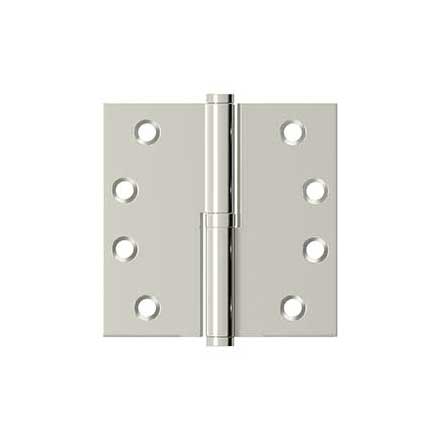 Deltana [DSBLO414-LH] Solid Brass Door Lift Off Hinge - Left Hand - Polished Nickel Finish  - 4&quot; H x 4&quot; W