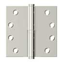 Deltana [DSBLO414-LH] Solid Brass Door Lift Off Hinge - Left Hand - Polished Nickel Finish  - 4" H x 4" W