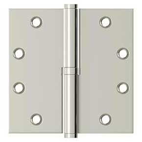 Deltana [DSBLO4514-LH] Solid Brass Door Lift Off Hinge - Left Hand - Polished Nickel Finish - 4 1/2" H x 4 1/2" W