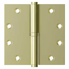 Deltana [DSBLO453UNL-RH] Solid Brass Door Lift Off Hinge - Right Hand - Polished Brass Unlacquered Finish - 4 1/2" H x 4 1/2" W