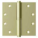 Deltana [DSBLO453UNL-RH] Solid Brass Door Lift Off Hinge - Right Hand - Polished Brass Unlacquered Finish  - 4 1/2" H x 4 1/2" W