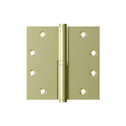 Deltana [DSBLO453UNL-LH] Solid Brass Door Lift Off Hinge - Left Hand - Polished Brass Unlacquered Finish  - 4 1/2&quot; H x 4 1/2&quot; W