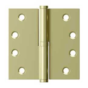 Deltana [DSBLO43UNL-RH] Solid Brass Door Lift Off Hinge - Right Hand - Polished Brass Unlacquered Finish - 4" H x 4" W