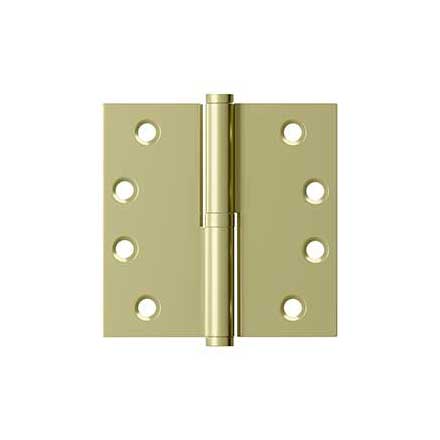 Deltana [DSBLO43UNL-RH] Solid Brass Door Lift Off Hinge - Right Hand - Polished Brass Unlacquered Finish  - 4&quot; H x 4&quot; W