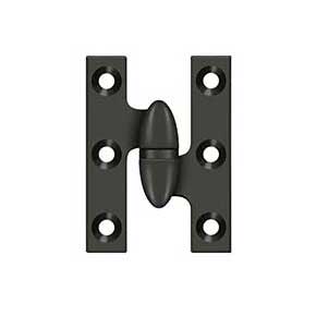 Deltana [OK2015U10B-R] Solid Brass Door Olive Knuckle Hinge - Right Handed - Oil Rubbed Bronze Finish - Pair - 2" H x 1 1/2" W