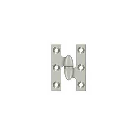Deltana [OK2015U15-R] Solid Brass Door Olive Knuckle Hinge - Right Handed - Brushed Nickel Finish - Pair - 2&quot; H x 1 1/2&quot; W
