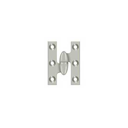 Deltana [OK2015U15-L] Solid Brass Door Olive Knuckle Hinge - Left Handed - Brushed Nickel Finish - Pair - 2&quot; H x 1 1/2&quot; W