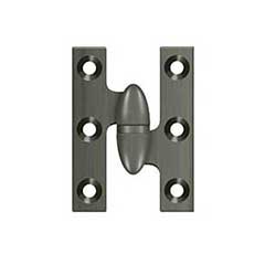 Deltana [OK2015U15A-R] Solid Brass Door Olive Knuckle Hinge - Right Handed - Antique Nickel Finish - Pair - 2&quot; H x 1 1/2&quot; W