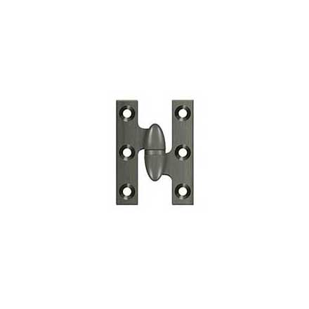 Deltana [OK2015U15A-R] Solid Brass Door Olive Knuckle Hinge - Right Handed - Antique Nickel Finish - Pair - 2&quot; H x 1 1/2&quot; W