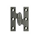 Deltana [OK2015U15A-R] Solid Brass Door Olive Knuckle Hinge - Right Handed - Antique Nickel Finish - Pair - 2" H x 1 1/2" W
