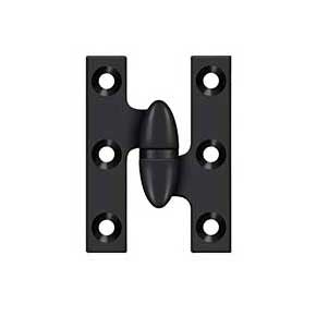 Deltana [OK2015U19-R] Solid Brass Door Olive Knuckle Hinge - Right Handed - Paint Black Finish - Pair - 2" H x 1 1/2" W