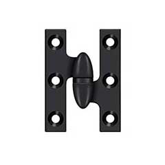 Deltana [OK2015U19-R] Solid Brass Door Olive Knuckle Hinge - Right Handed - Paint Black Finish - 2&quot; H x 1 1/2&quot; W