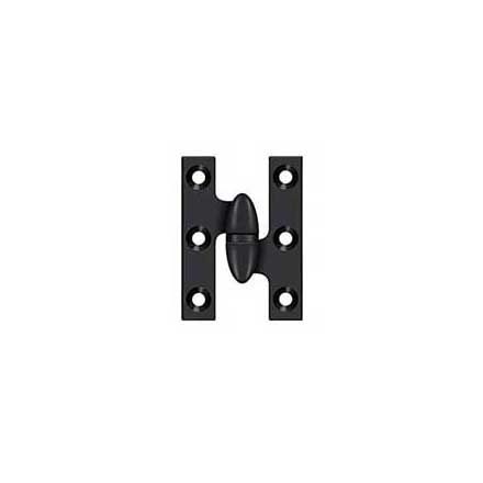 Deltana [OK2015U19-R] Solid Brass Door Olive Knuckle Hinge - Right Handed - Paint Black Finish - 2&quot; H x 1 1/2&quot; W