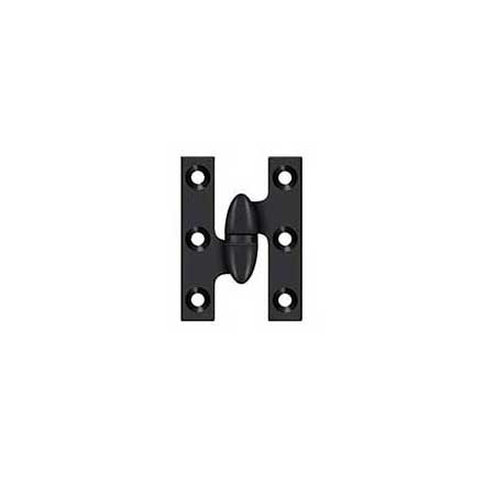 Deltana [OK2015U19-L] Solid Brass Door Olive Knuckle Hinge - Left Handed - Paint Black Finish - Pair - 2&quot; H x 1 1/2&quot; W