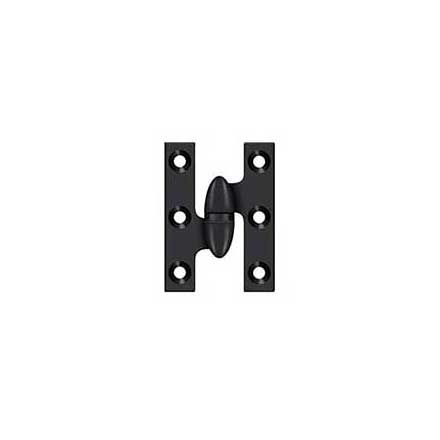 Deltana [OK2015U19-L] Solid Brass Door Olive Knuckle Hinge - Left Handed - Paint Black Finish - 2&quot; H x 1 1/2&quot; W