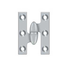 Deltana [OK2015U26D-L] Solid Brass Door Olive Knuckle Hinge - Left Handed - Brushed Chrome Finish - Pair - 2" H x 1 1/2" W