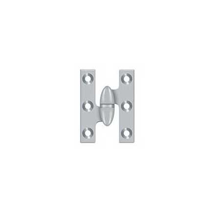 Deltana [OK2015U26D-L] Solid Brass Door Olive Knuckle Hinge - Left Handed - Brushed Chrome Finish - Pair - 2&quot; H x 1 1/2&quot; W