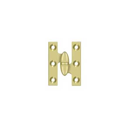 Deltana [OK2015U3-R] Solid Brass Door Olive Knuckle Hinge - Right Handed - Polished Brass Finish - 2&quot; H x 1 1/2&quot; W