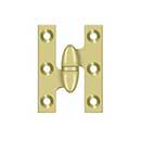 Deltana [OK2015U3-L] Solid Brass Door Olive Knuckle Hinge - Left Handed - Polished Brass Finish - Pair - 2&quot; H x 1 1/2&quot; W