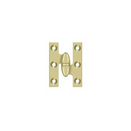 Deltana [OK2015U3UNL-R] Solid Brass Door Olive Knuckle Hinge - Right Handed - Polished Brass (Unlacquered) Finish - Pair - 2&quot; H x 1 1/2&quot; W