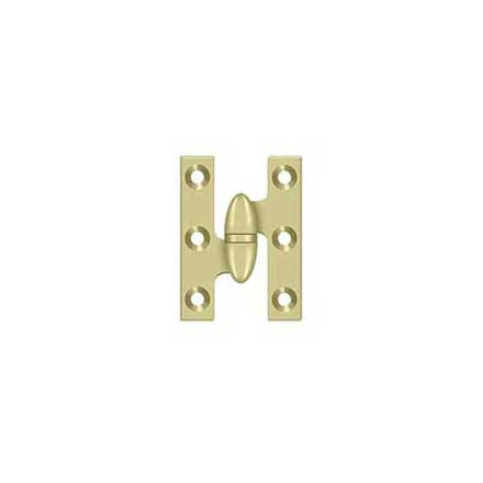 Deltana [OK2015U3UNL-L] Solid Brass Door Olive Knuckle Hinge - Left Handed - Polished Brass (Unlacquered) Finish - Pair - 2&quot; H x 1 1/2&quot; W