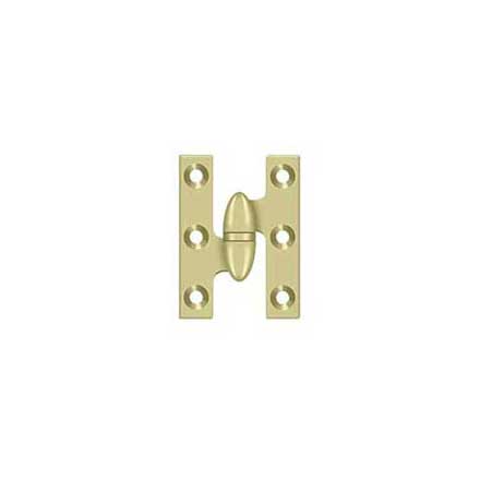 Deltana [OK2015U3UNL-L] Solid Brass Door Olive Knuckle Hinge - Left Handed - Polished Brass (Unlacquered) Finish - 2&quot; H x 1 1/2&quot; W