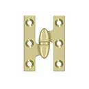 Deltana [OK2015U3UNL-L] Solid Brass Door Olive Knuckle Hinge - Left Handed - Polished Brass (Unlacquered) Finish - Pair - 2" H x 1 1/2" W