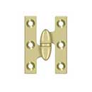 Deltana [OK2015U3UNL-L] Solid Brass Door Olive Knuckle Hinge - Left Handed - Polished Brass (Unlacquered) Finish - Pair - 2&quot; H x 1 1/2&quot; W